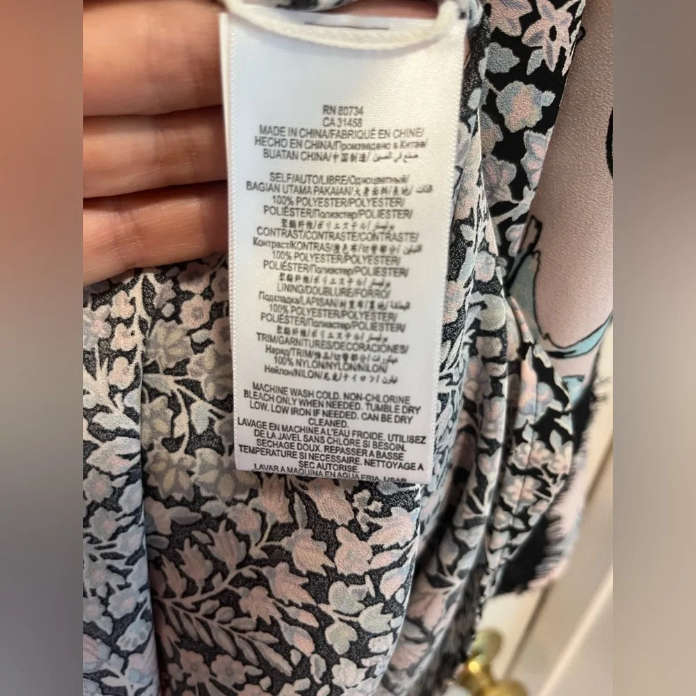 BCBGMaxAzria  Bryanne tunic purple floral  dress in Lilac/Black, size S - Picture 12 of 14